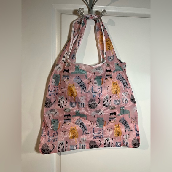 Polyester Large Foldable Portable Shopping Bag / Large Capacity Tote Bag Cats - Picture 2 of 9